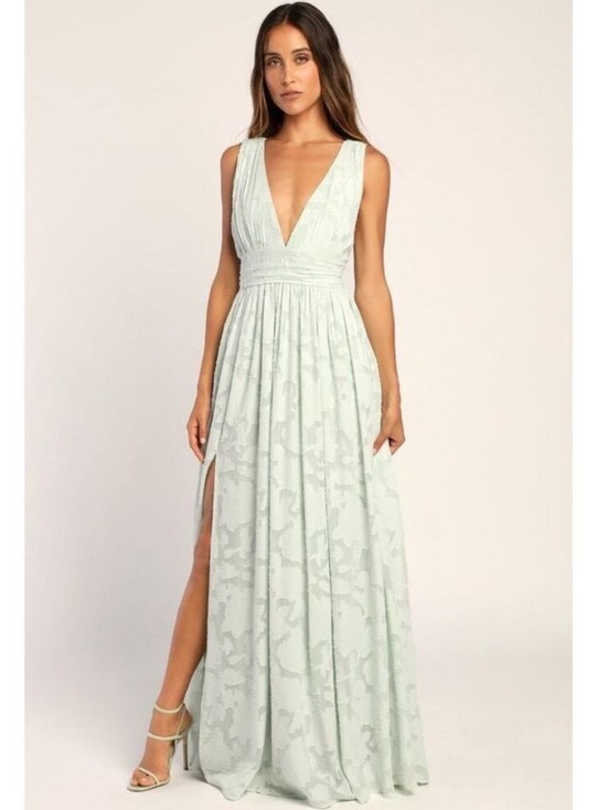 Lulus Dresses & Skirts - NWT LULUS Sweet Sophistication Sage Green Burnout Floral Maxi Dress